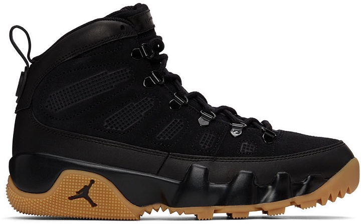 Photo: Nike Jordan Black Jordan 9 Retro Boot Sneakers