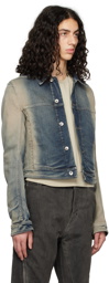 Rick Owens DRKSHDW Blue Cropped Denim Jacket