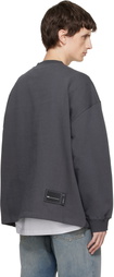 We11done Gray Front Logo Sweatshirt