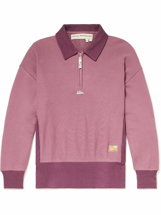 Photo: Abc. 123. - Logo-Appliquéd Cotton-Jersey Half-Zip Sweatshirt - Pink