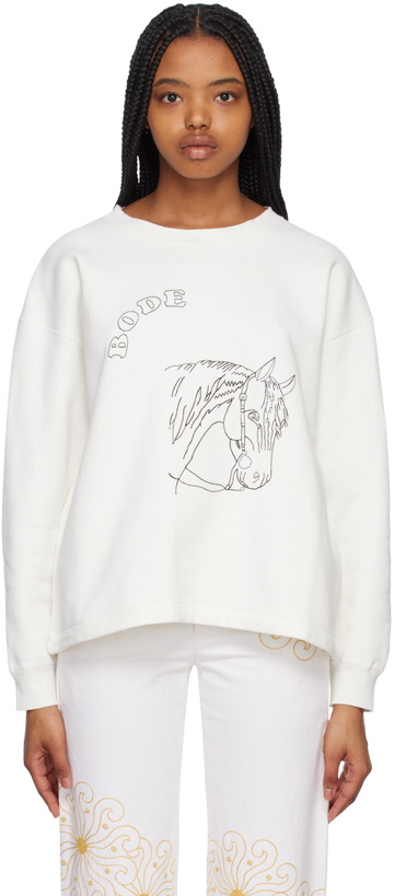 Photo: Bode Off-White Pony Sweatshirt