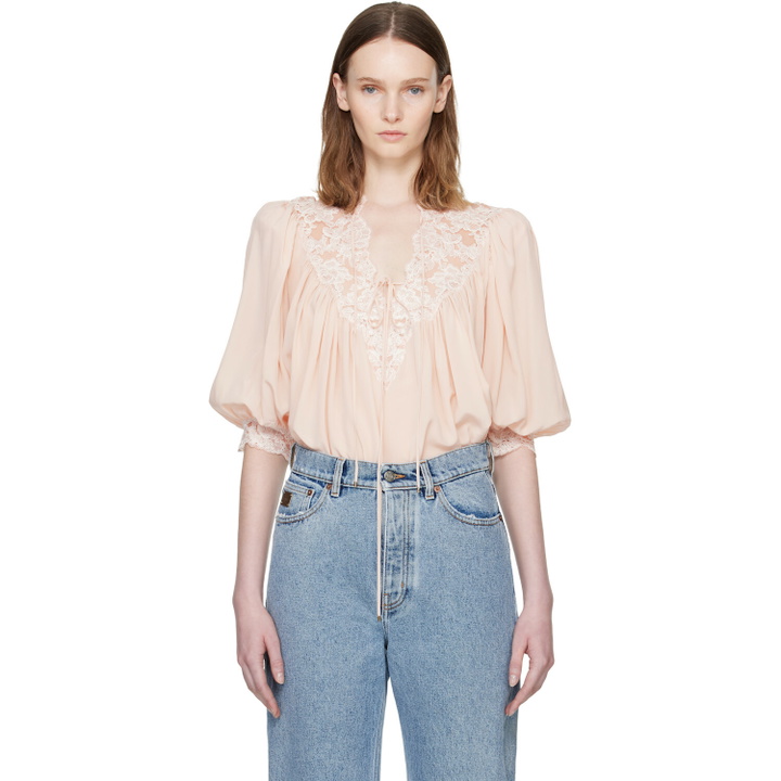 Photo: Chloé Pink Fluid Puff-Sleeve Blouse