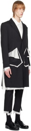 Sulvam Black Classic Long Coat