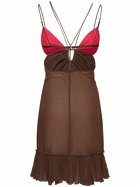 NENSI DOJAKA - Sheer Keyhole Crossed Mini Dress