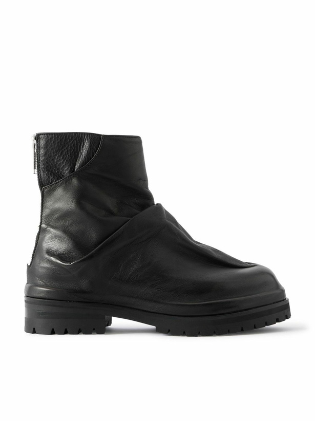 Photo: 424 - Marathon Ruched Leather Boots - Black