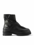 424 - Marathon Ruched Leather Boots - Black