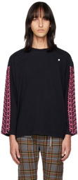 Youths in Balaclava Black Embroidered Long Sleeve T-Shirt