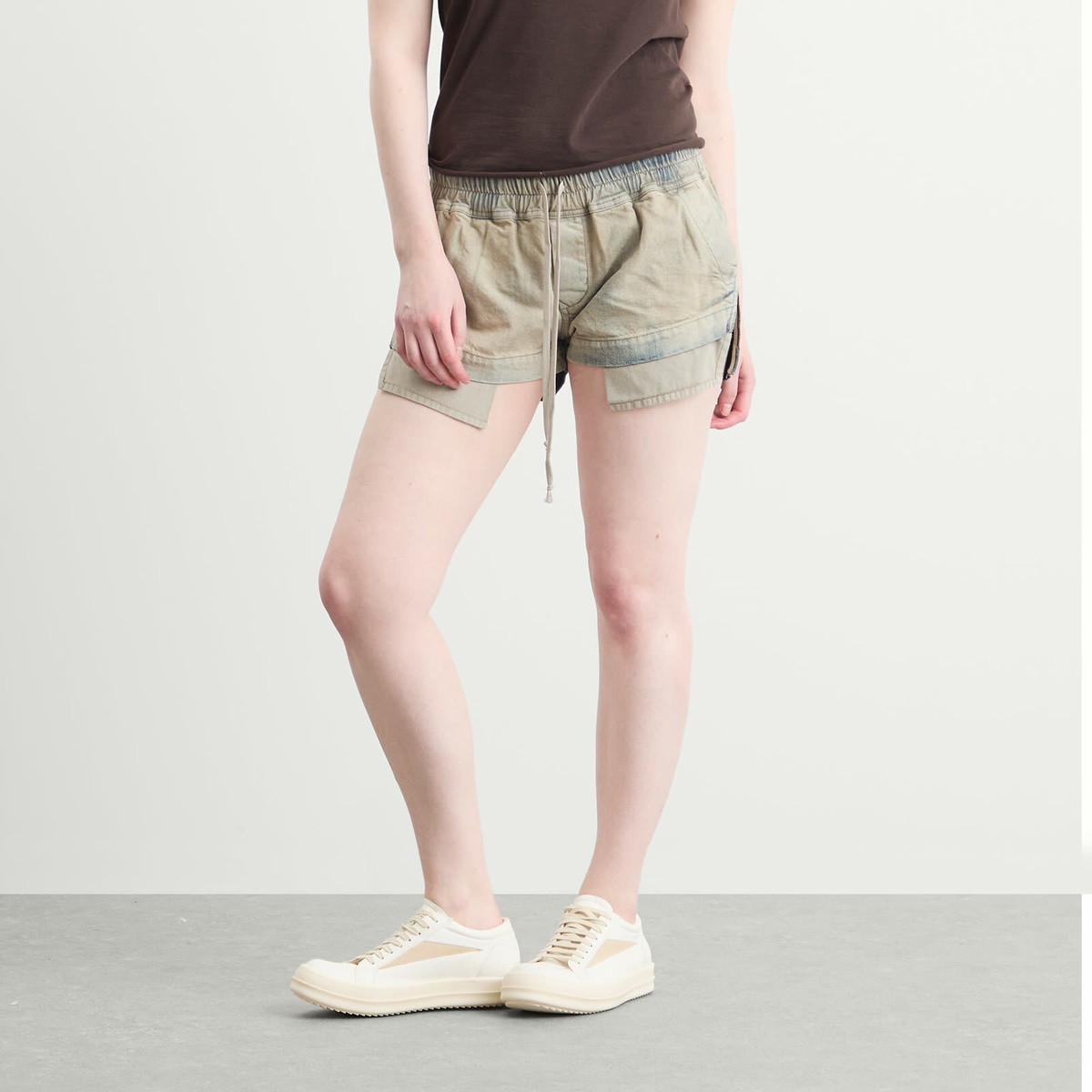 Rick Owens DRKSHDW Women's Fog Boxer Shorts in Mineral Pearl