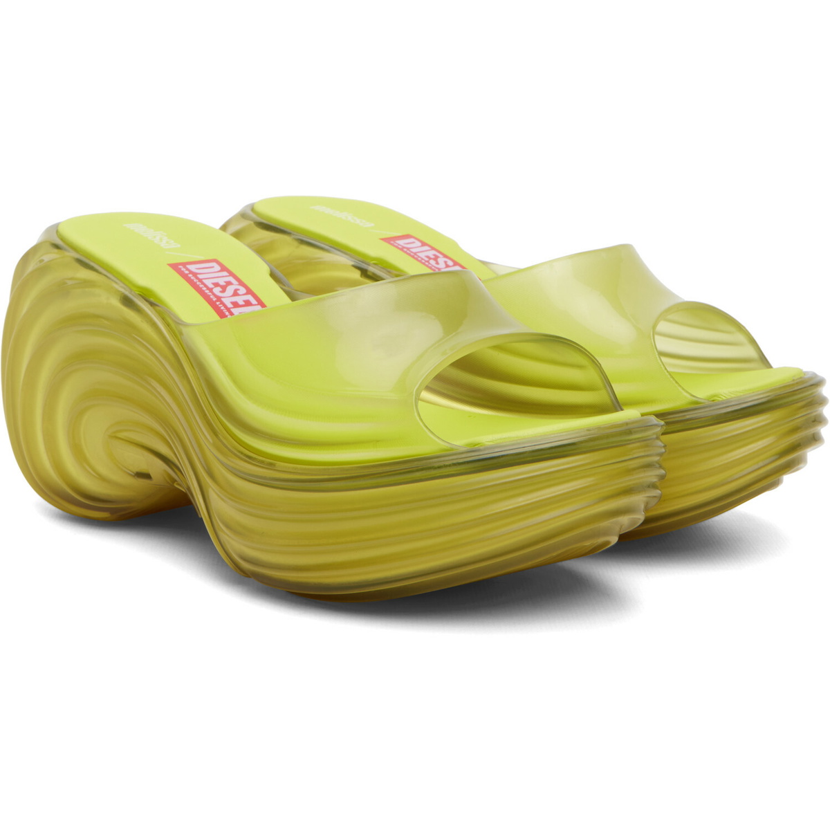 Diesel Yellow Melissa Edition Platform Mule Heeled Sandals