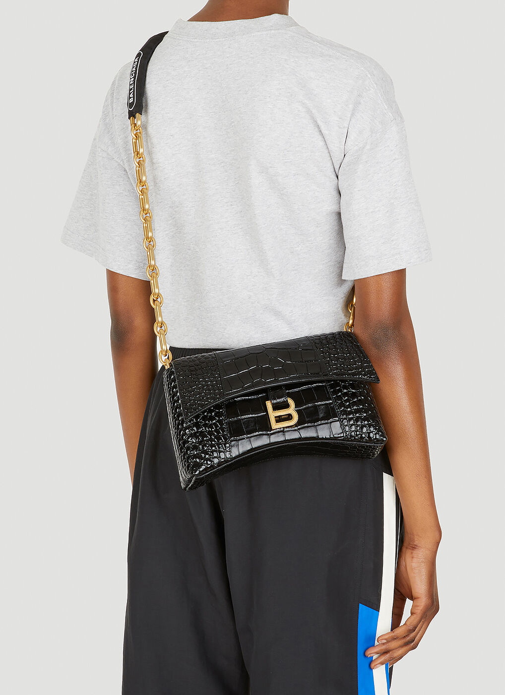 Black Downtown XS shoulder bag Balenciaga  stitchdetail tote bag   IetpShops Curaçao