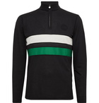 Iffley Road - Worthing Striped Drirelease Piqué Half-Zip Top - Black