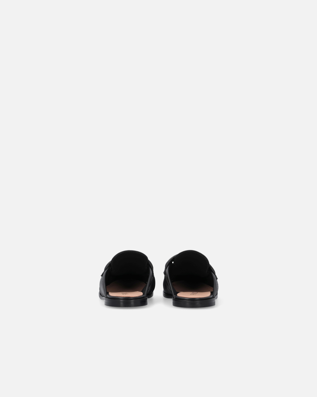 Pinko Flat Nappa Leather Mule Moccasins Limo Black