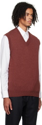 De Bonne Facture Burgundy V-Neck Vest
