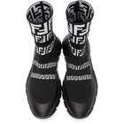 Fendi Black Forever Fendi Knit High-Top Sneakers