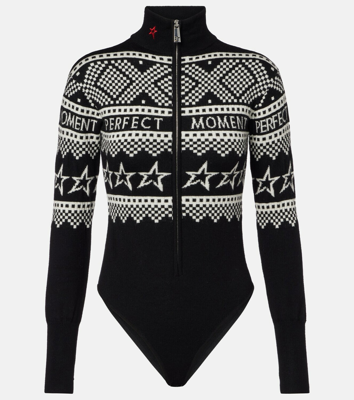 Perfect Moment Holiday Intersia wool bodysuit