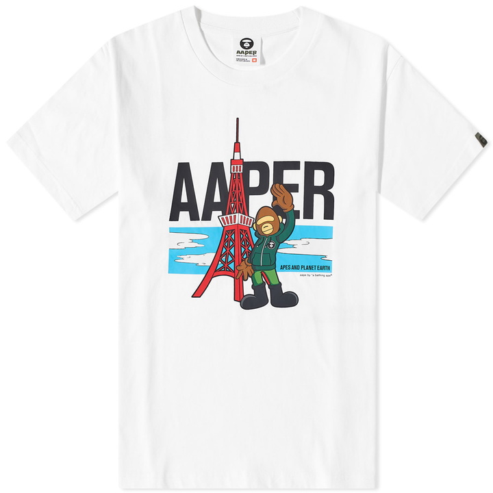 Photo: AAPE Men's R Tower T-Shirt in White