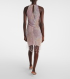 Clio Peppiatt Fringed sequined minidress