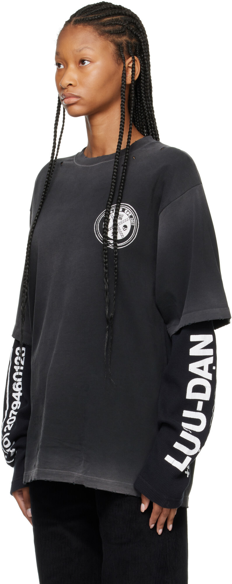 LU'U DAN Black Double Deck T-shirt