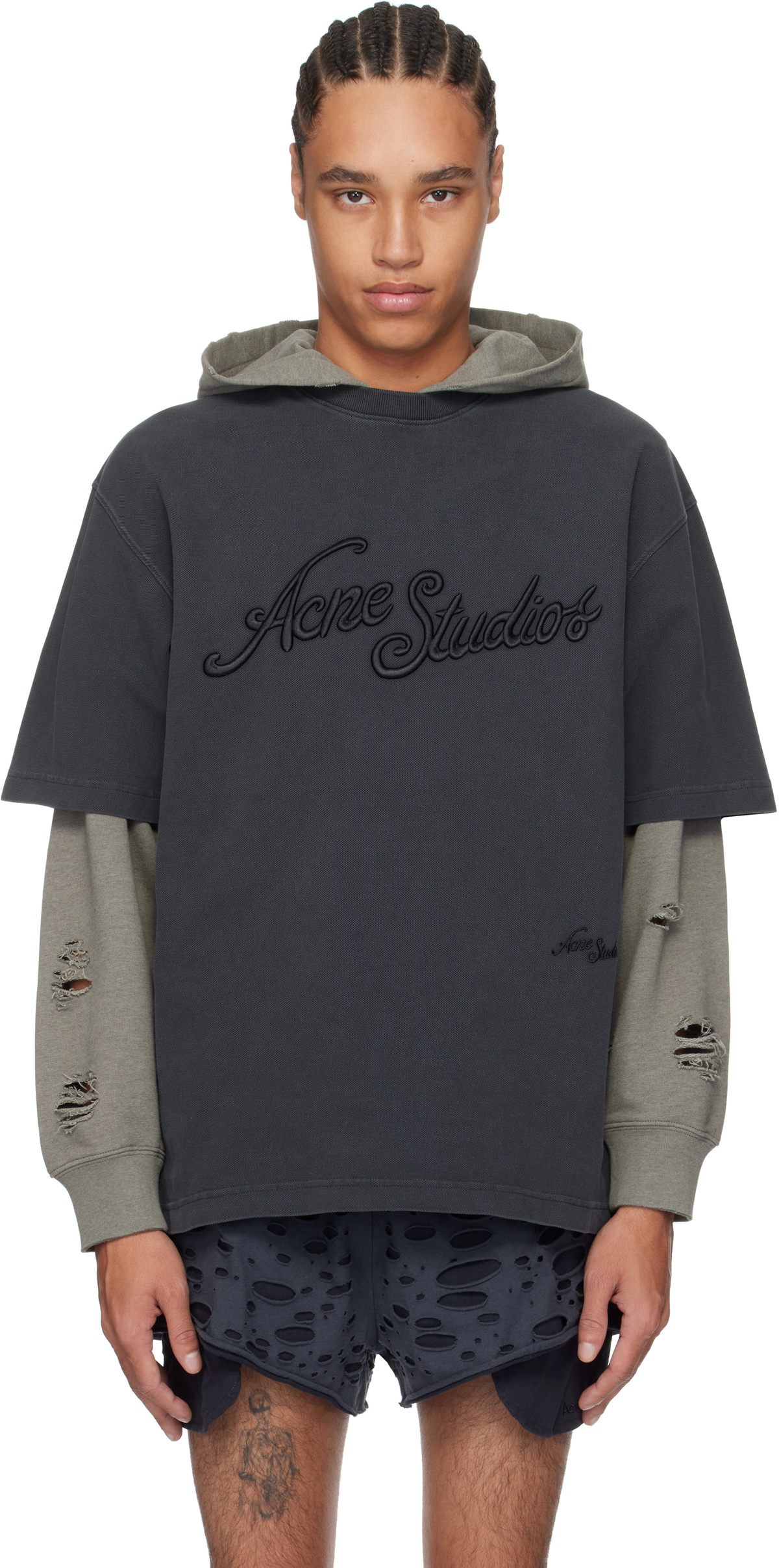 Acne Studios Black Relaxed Fit Logo T-shirt Acne Studios