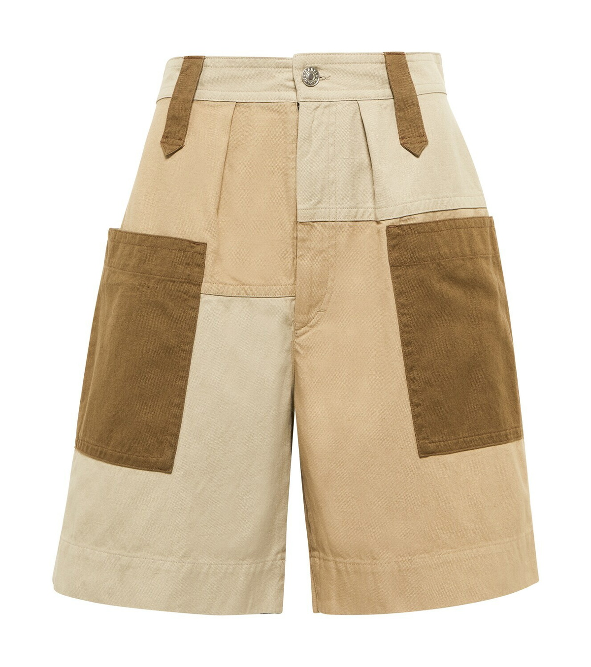 Marant Etoile Kalerna cotton and linen colorblocked shorts Isabel