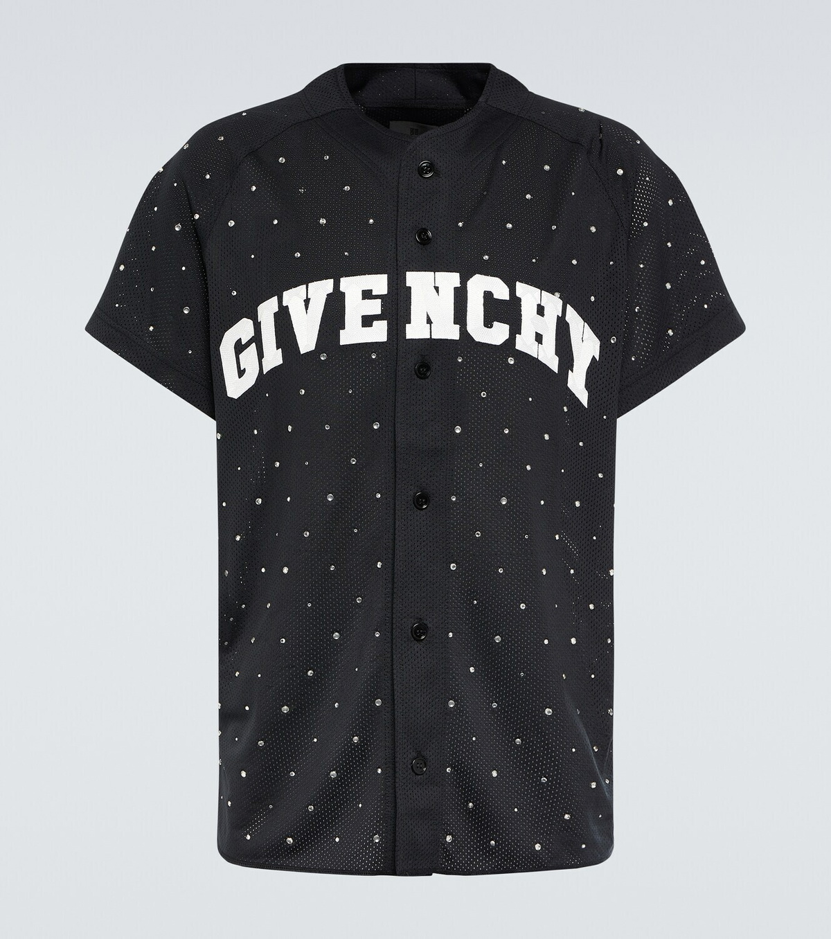 Givenchy Logo embellished mesh baseball shirt Givenchy