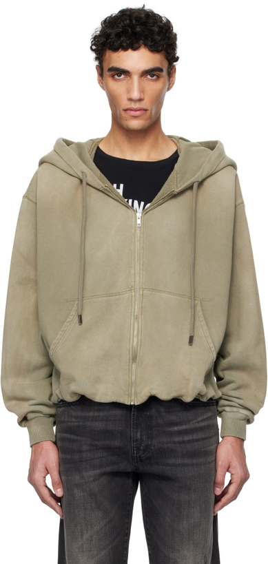 Photo: R13 Green Balloon Zip-Up Hoodie