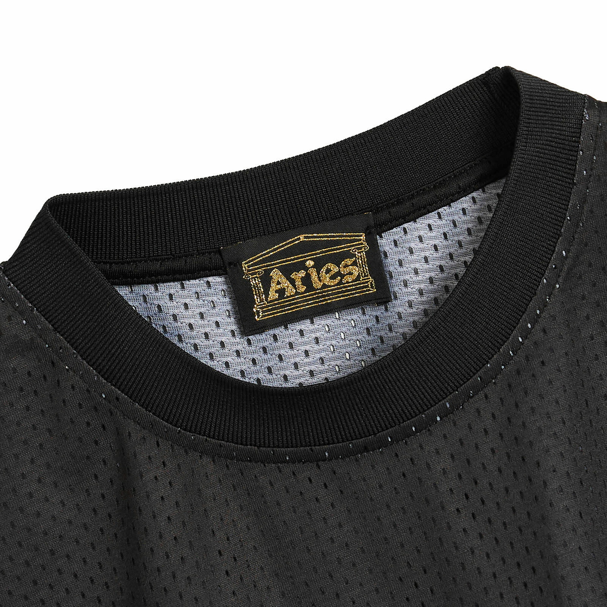 END. x Aries Moto Dodgem Airtex Long Sleeve Top in Black/Blue