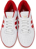 adidas Originals White & Red Tyshawn Sneakers