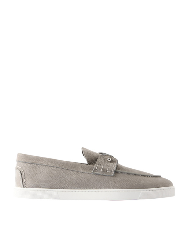 Photo: Christian Louboutin - Chambeliboat Full-Grain Nubuck Loafers - Gray