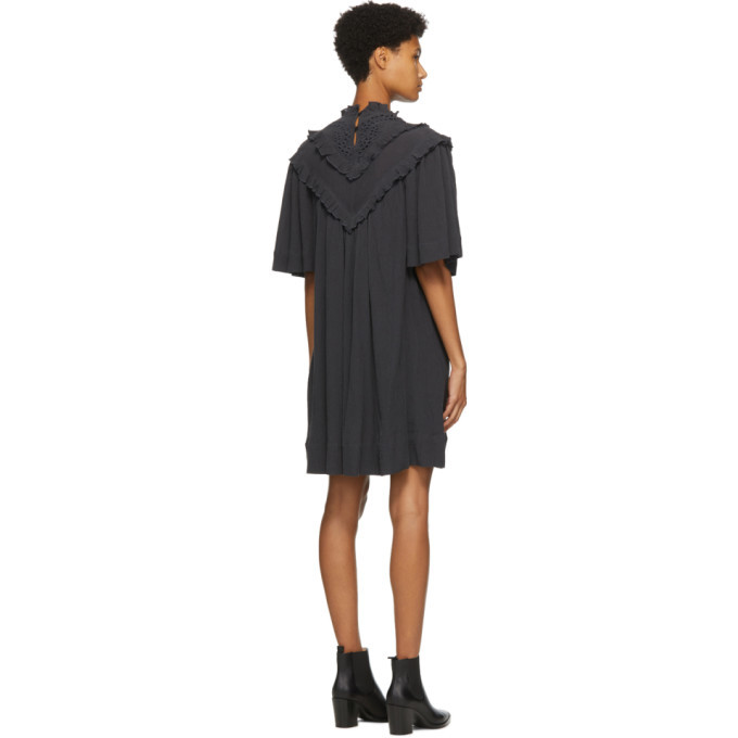 spring linen dress Half sleeves plaid spring summer linen dress 4953