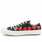 Comme des Garçons Play Men's x Converse Multi Heart Low Top Sneake Sneakers in Black