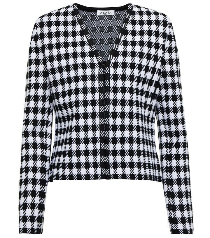 Photo: Alaïa Checked jacquard-knit jacket