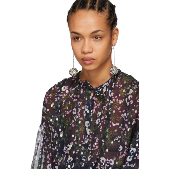 Isabel Marant Navy Mia Metallic Bloom Blouse Isabel Marant