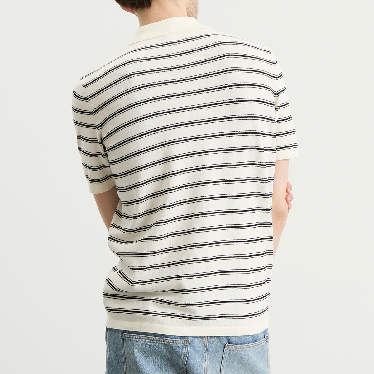 A.P.C. Men's Polo Shirt in Ecru/Black
