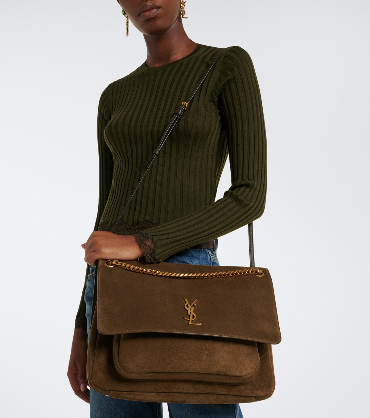 Saint Laurent Niki Small suede shoulder bag