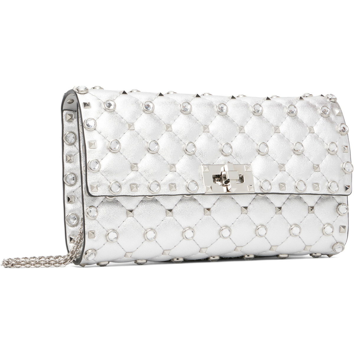 Valentino Garavani Silver Rockstud Spike Shoulder Bag