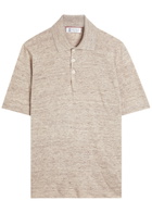 Brunello Cucinelli Linen and Cotton-blend Polo Shirt Beige