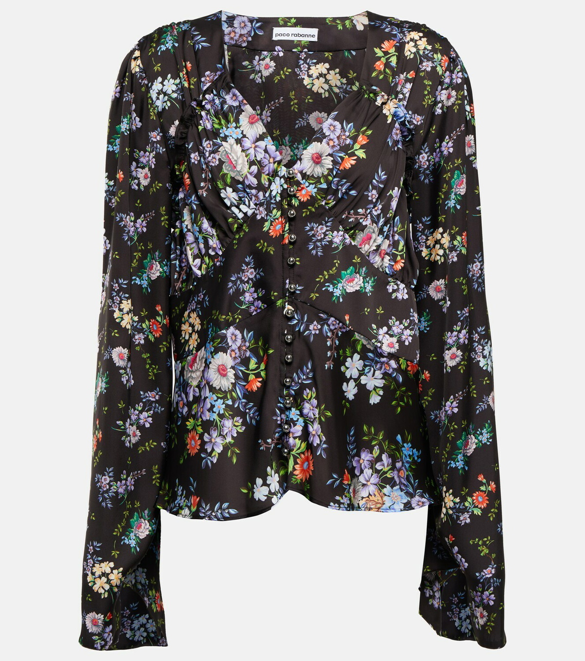 patterned satin blouse