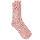 Human Made Men's Low Gauge Rib Sock in Pink