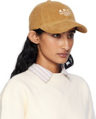 A.P.C. Tan Charlie 'Rue Madame' Baseball Cap
