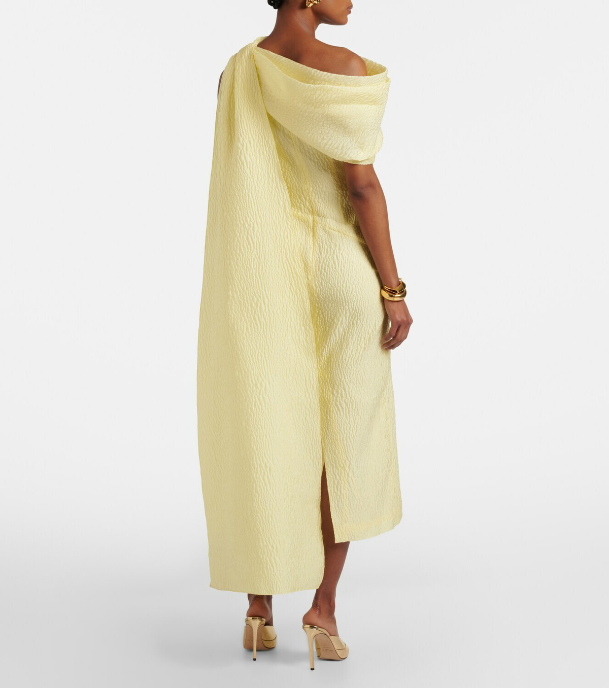 Roksanda Maite caped cloqué midi dress
