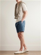 Boglioli - Straight-Leg Cotton and Linen-Blend Gabardine Shorts - Blue