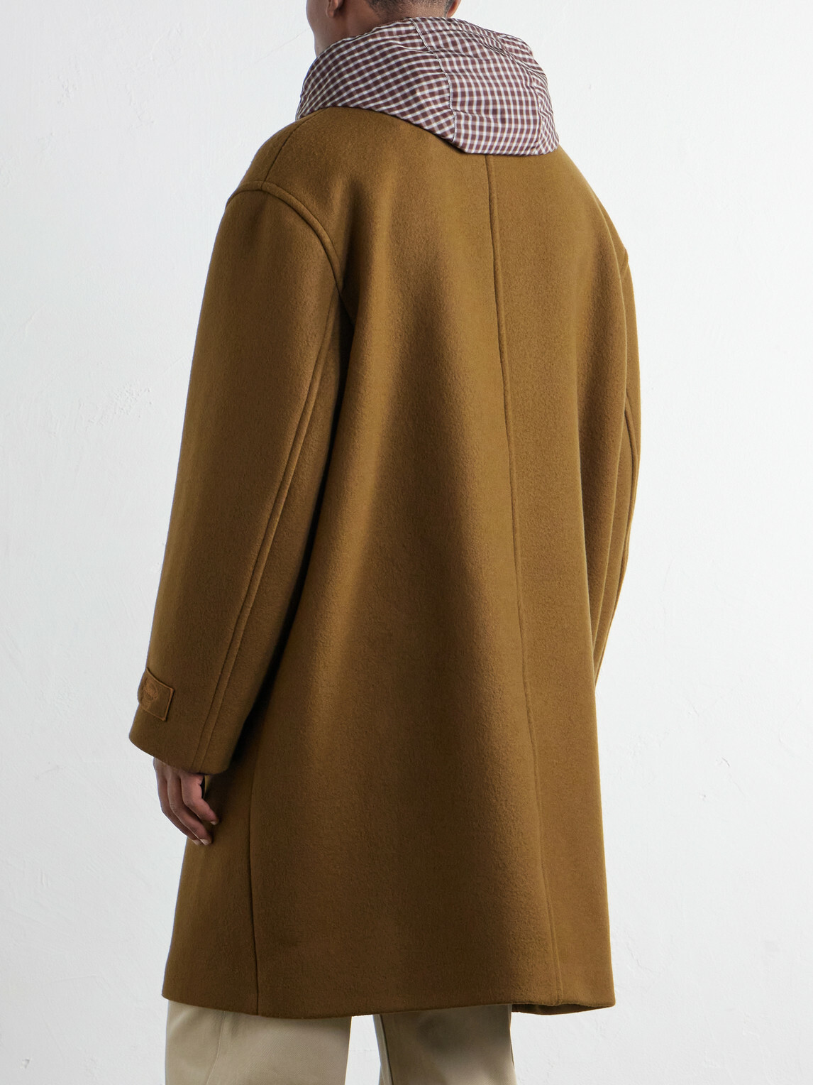 LOEWE - Double-Breasted Hooded Wool-Blend Felt Coat - Brown