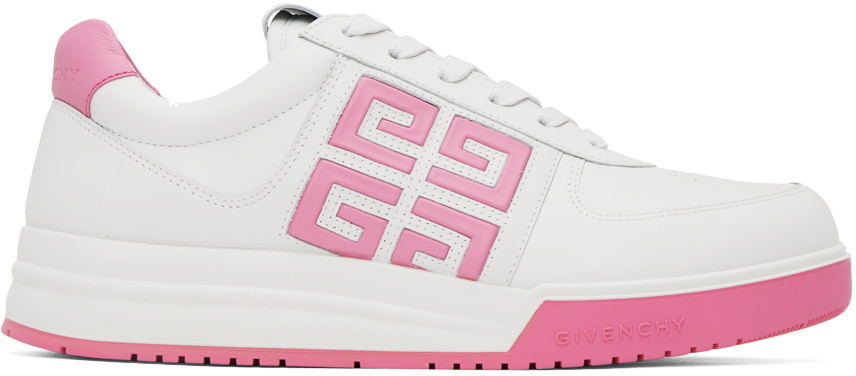 Givenchy White & Pink G4 Sneakers Givenchy