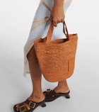 Loewe Slit Mini raffia tote bag