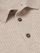 Allude - Ribbed Virgin Wool and Cashmere-Blend Polo Sweater - Neutrals