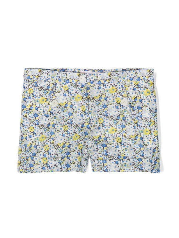 Photo: Bonpoint White Floral-Print Cotton Shorts
