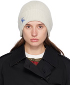 Burberry Off-White Equestrian Knight Cashmere Beanie