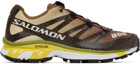 Salomon Brown & Beige XT-4 Sneakers