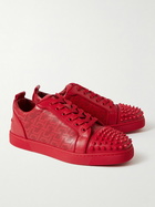 Christian Louboutin - Louis Junior Spikes Cap-Toe Leather Sneakers - Red